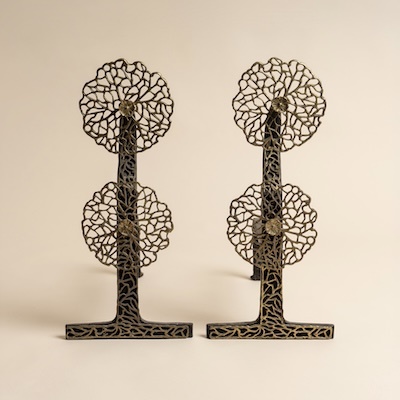 Ernest William Gimson (British 1864-1919) Pair of firedogs